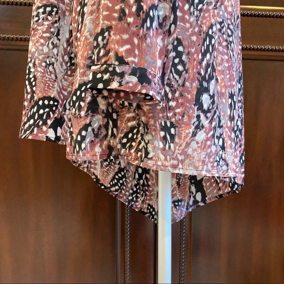 Feather Mini Dress Tunic Lolo Asymmetrical Long Sleeve Size Small S - Picture 5 of 11